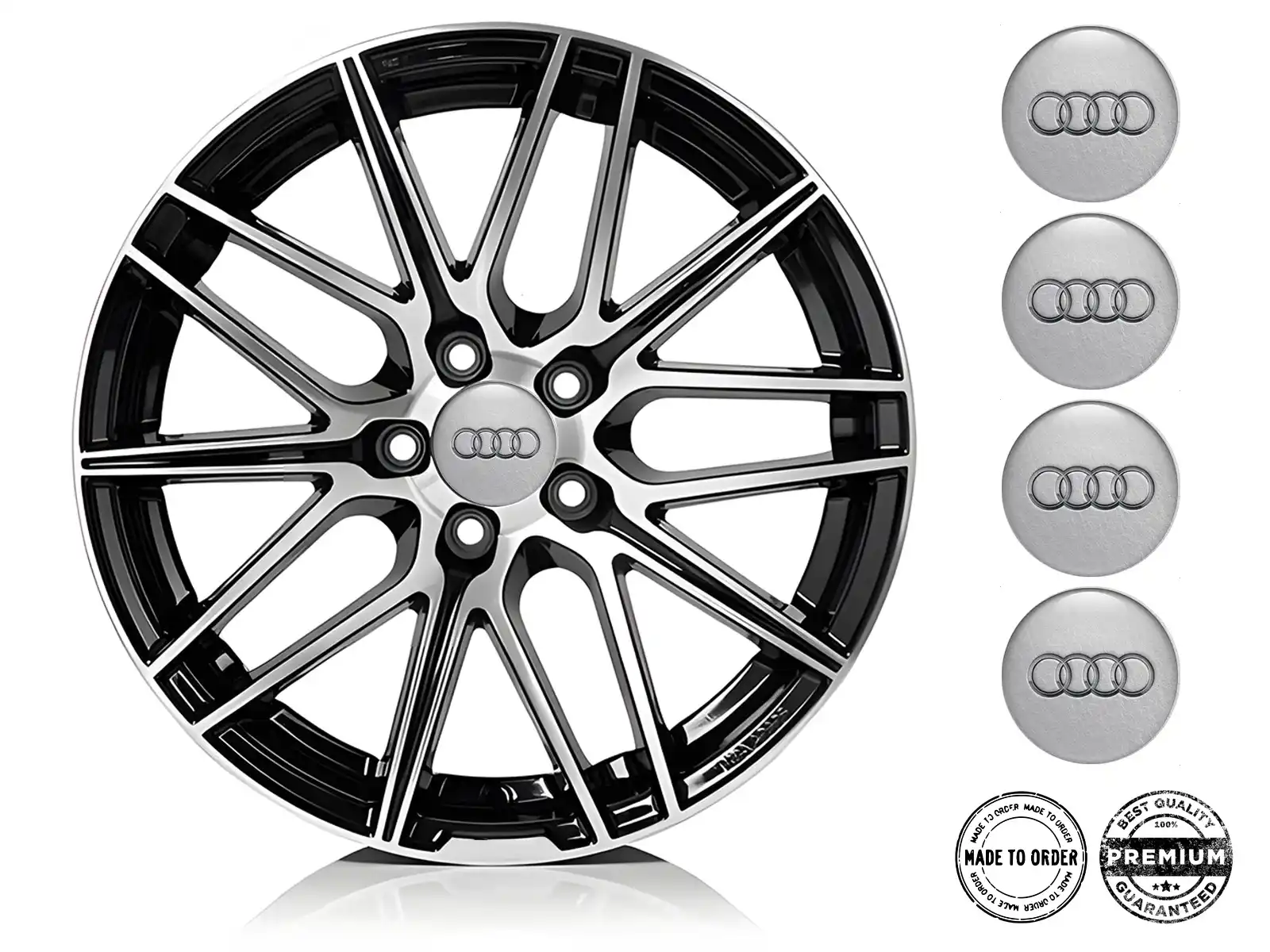 Audi Calcomanías de Rueda Estilo Insignias Bombadas Custom
